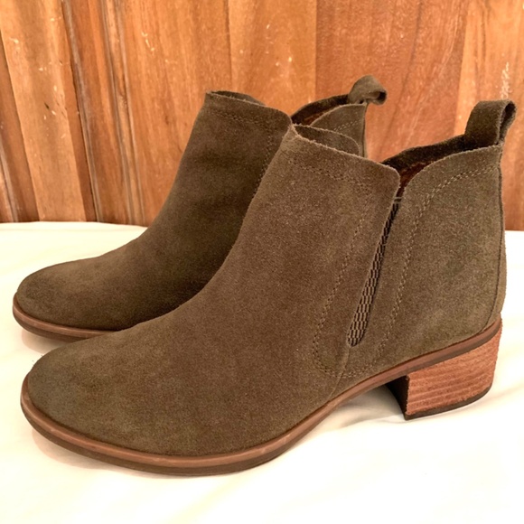 Korks Tea Green Herb Suede Chelsea Ankle Boots Size 6.5M - Picture 5 of 14